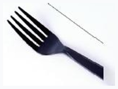Transparent disposable PS fork, 115 mm