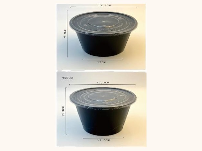 Deep round microwavable container, 1,250 ml