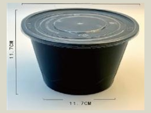 Large round microwavable container, 2,000 ml